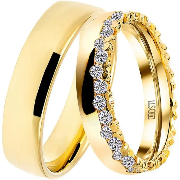 DOOSTI Trauring Ehering Schmuck Silber 925 mit Zirkonia, Partnerring LIEBE