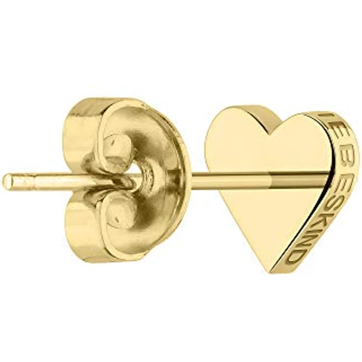 Liebeskind Berlin LJ-0500-E-08 Damen Ohrstecker Herz aus goldfarbenem Edelstahl, 7 mm, Steckverschluss – Bild 3