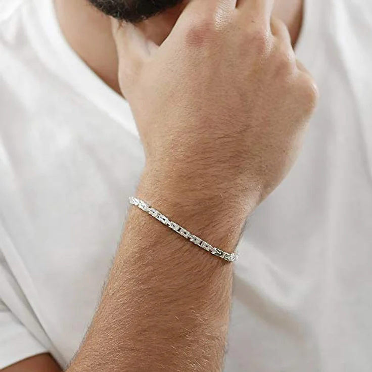 trendor Armband Königskette aus Sterlingsilber 925, 3,2 mm stark, 19 cm, Damen und Herren Silberschmuck, Geschenkidee – Bild 4