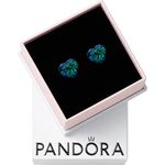 PANDORA Moments Schimmerndes Grünes Herz Ohrringe aus Sterling Silber mit künstlichem Opal, grün-blau