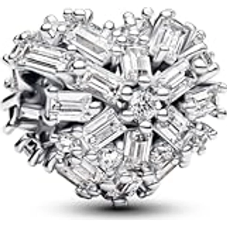 PANDORA Moments Funkelndes Herz Charm, Sterling-Silber mit Zirkonia, kompatibel mit Moments, 794240C01 – Bild 1