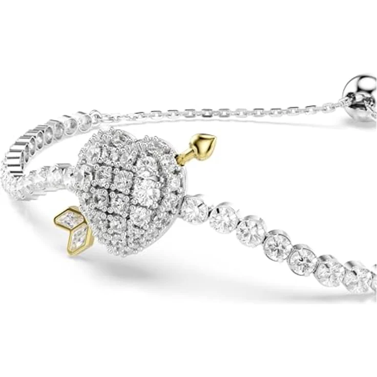 Swarovski Idyllia Armband, Herz mit Pfeil, Weiß, Rhodiniert, Anpassbare Größe, Verschiedene Schliffe – Bild 4