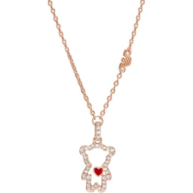 Emporio Armani Damenkette Anhänger, rosévergoldet aus Metall mit poliertem Finish und Karabinerverschluss, EGS3162221 – Bild 2