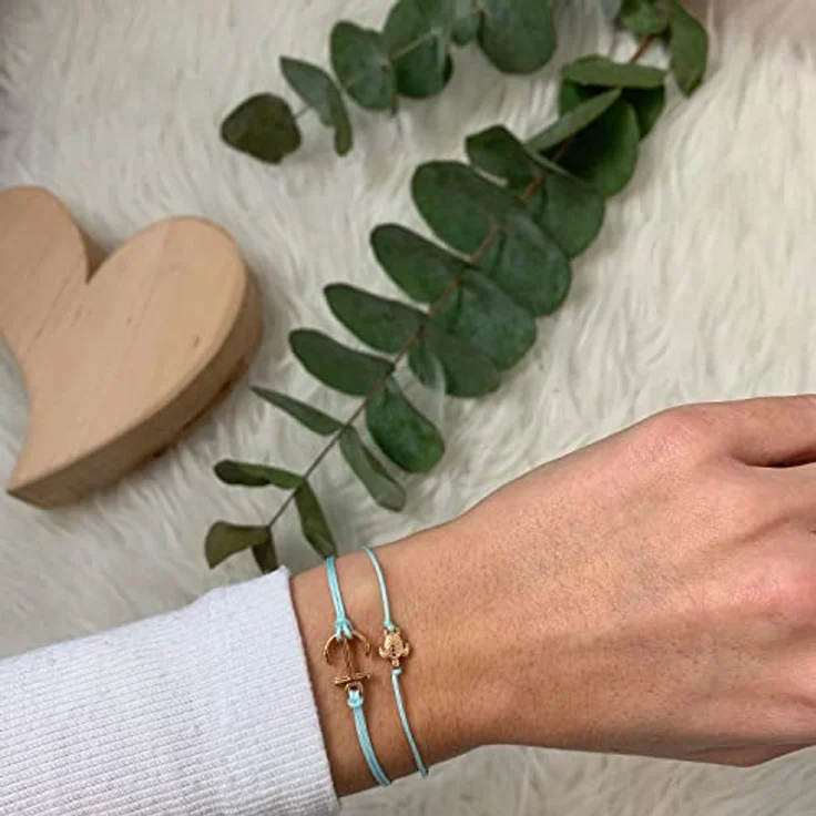 Selfmade Jewelry Armband Damen Schildkröte Handgemachtes Makramee-Armbändchen in Roségold, Größenverstellbar, Inkl. Geschenk-Verpackung – Bild 4