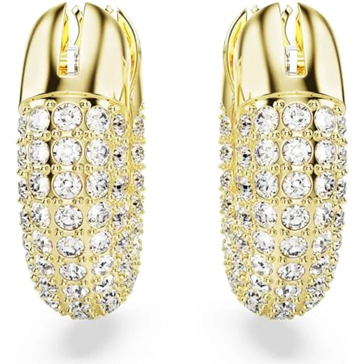 Swarovski Dextera Kreolen, Vergoldete Ohrringe mit Pavé-Kristallen für Damen – Bild 2