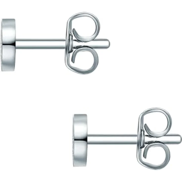 Eastside Damen Ohrringe Edelstahl, Hochglanzpolierte silberne Ohrstecker mit Steckverschluss, 5,1 mm Durchmesser – Bild 2