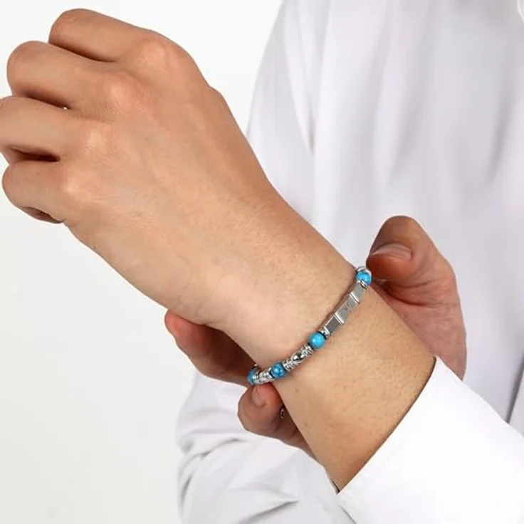Maserati Herrenarmband ICONIC, Stahlarmband mit Steinen, 21,5 cm, praktische Verschluss-Mechanik – Bild 5