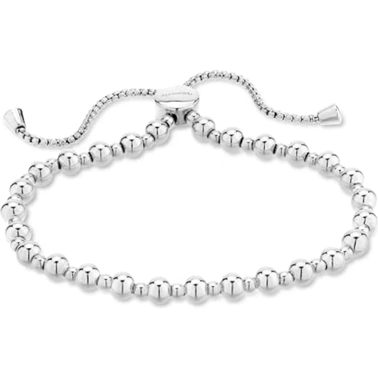 Tamaris Armband TJ-0592-B-27, Edelstahlkugeln mit Zugbandverschluss, 27 cm, Silber poliert – Bild 1