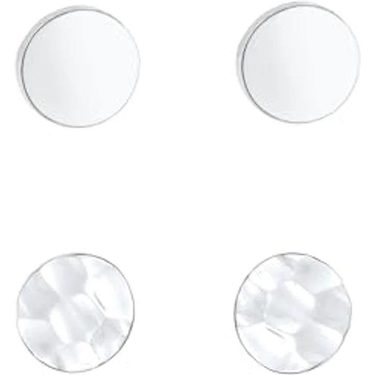 Elli Ohrringe Damen Ohrstecker 2er Set, Gehämmert und Glänzend, 925 Sterling Silber – Bild 2