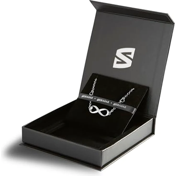 SERASAR Infinity Armband Damen, 316L Chirurgenstahl mit Zirkonia Steinen, 23 cm verstellbar, wasserfest, Geschenkidee für Freundin – Bild 2