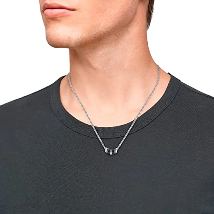 s.Oliver Herren Kette mit Anhänger, Edelstahl, Bicolor, 50+5 cm, in Geschenk Box, 2034944 – Bild 3