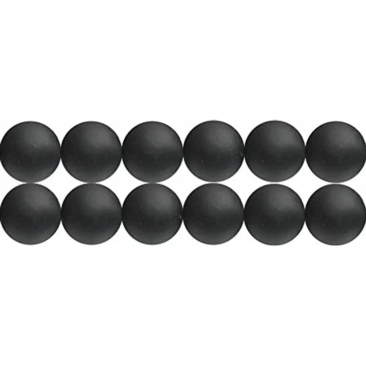 SKYBEADS Schwarzer Achat Mattierte Perlen, Runde 6mm Natur Edelstein Perlen zum Auffädeln, 38cm Strang mit ca. 60 Stück – Bild 1