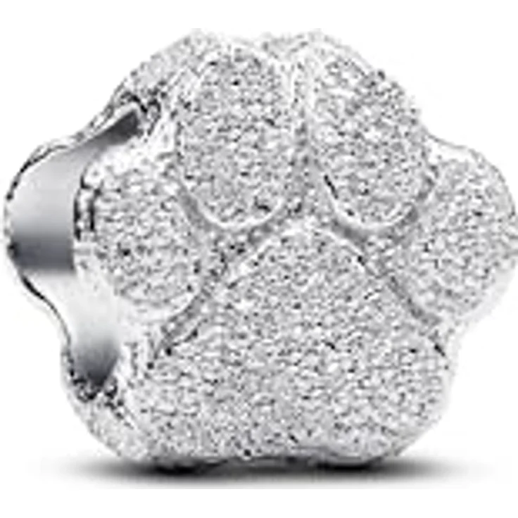 PANDORA Moments Strukturierte Pfote Mini-Charm aus Sterling Silber, Handgefertigt, Kompatibel mit Moments, 794043C00 – Bild 1