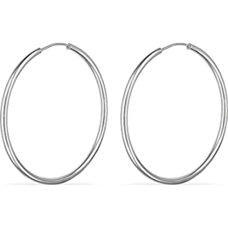 FAVS Damen-Creolen, 925er Silber, Durchmesser 30 mm, klassisches Design