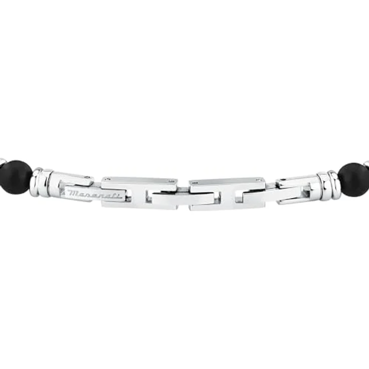 Maserati Herrenarmband ICONIC, aus Stahl und Steinen, 21,5 cm mit praktischem Schmuckverschluss – Bild 3