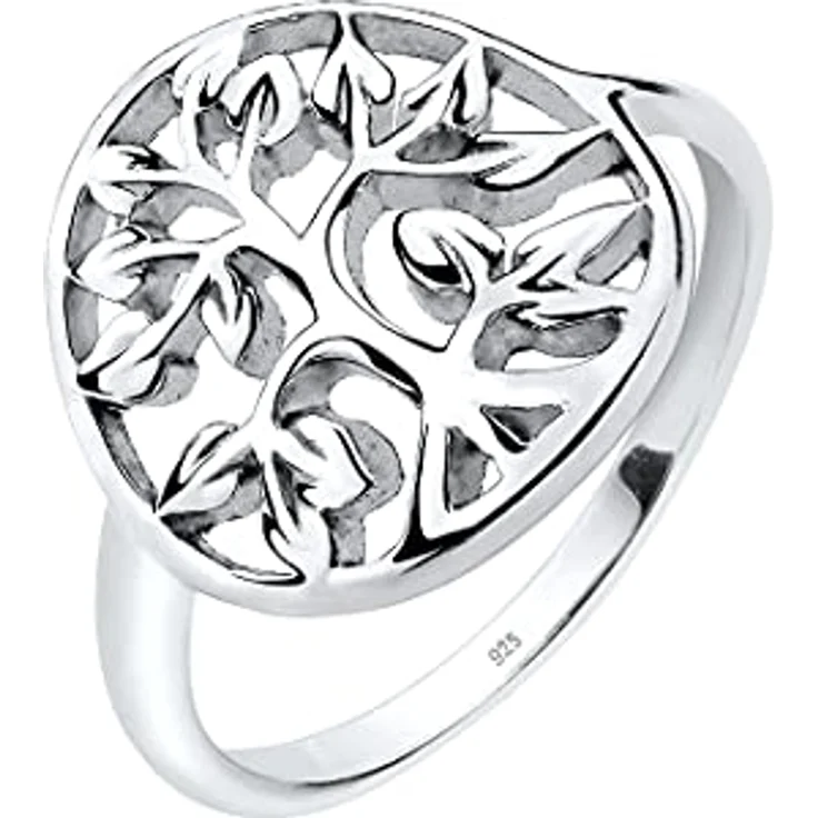 Elli Damenring Lebensbaum Symbol Floral, 925 Sterling Silber, handgefertigt und anlaufgeschützt – Bild 1