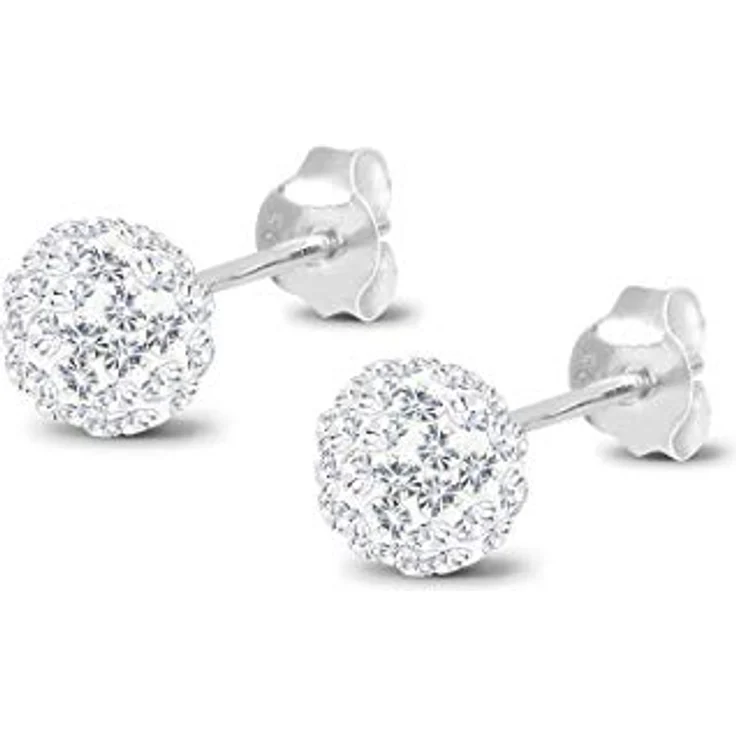 Elli Ohrringe Damen Kugel Stecker mit Kristallen aus 925 Sterling Silber, hochglanzpoliert und anlaufgeschützt – Bild 3