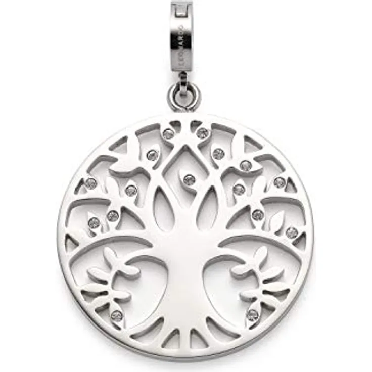 JEWELS BY LEONARDO ANHÄNGER AMITA C Clip&Mix, Edelstahl mit Lebensbaum-Ornament und Glaskristallen