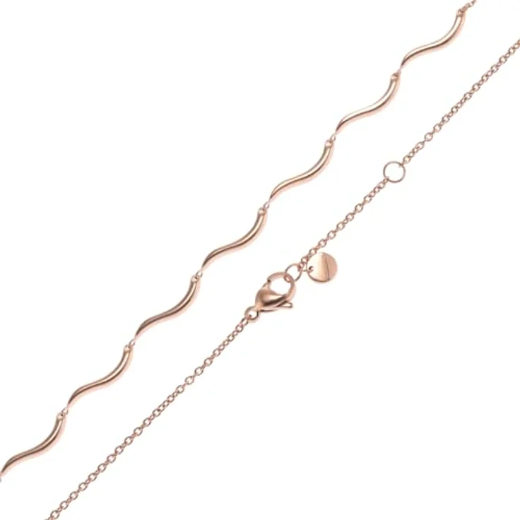 Skagen Damenkette Wave, Edelstahl roségoldfarben, 407mm+55mm Länge, poliertes Finish, Karabinerverschluss – Bild 5