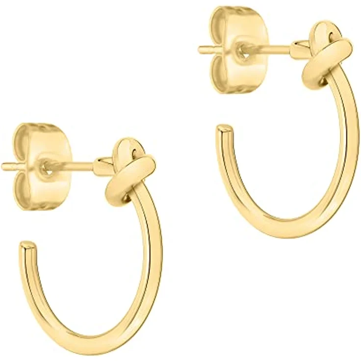 Liebeskind Berlin Creole LJ-1052-E-15, Edelstahl Ohrhänger mit IP Gold Finish, 1,2 cm Länge – Bild 1
