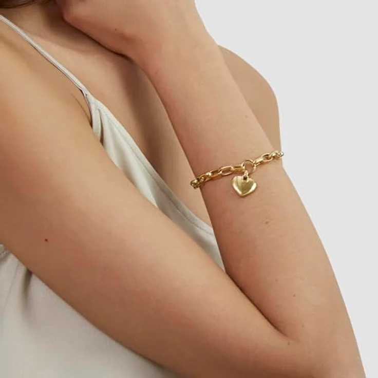 s.Oliver Bracelet - Elegantes Armband aus poliertem Edelstahl - gold - verstellbare Gliederkette bis 20 cm - wasserfest & hautfreundlich – Bild 2