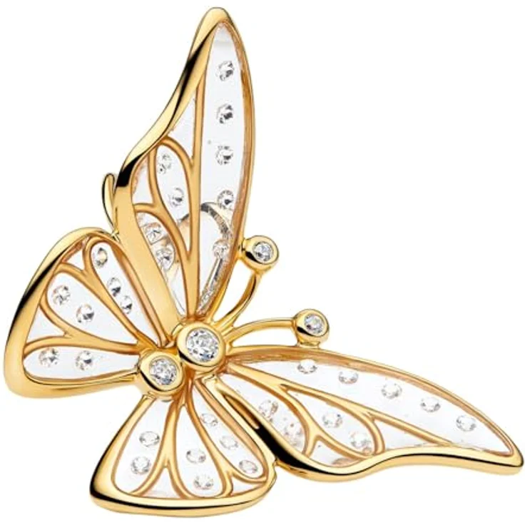 PANDORA XL Charm Schmetterling, goldfarben mit Zirkonia-Steinen
