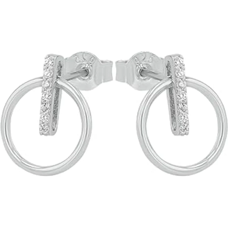 Amor Paar Ohrstecker, 925 Sterling Silber mit weißen Zirkonia und Rhodiumschutz – Bild 4