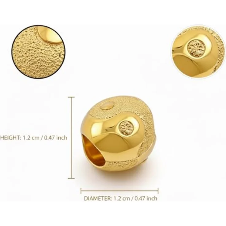 WEIMU Golden Charms 925 Sterling Silber Yin Yang Charm, hypoallergen für Armband & Halskette, Schmuck Geschenk für Damen – Bild 4