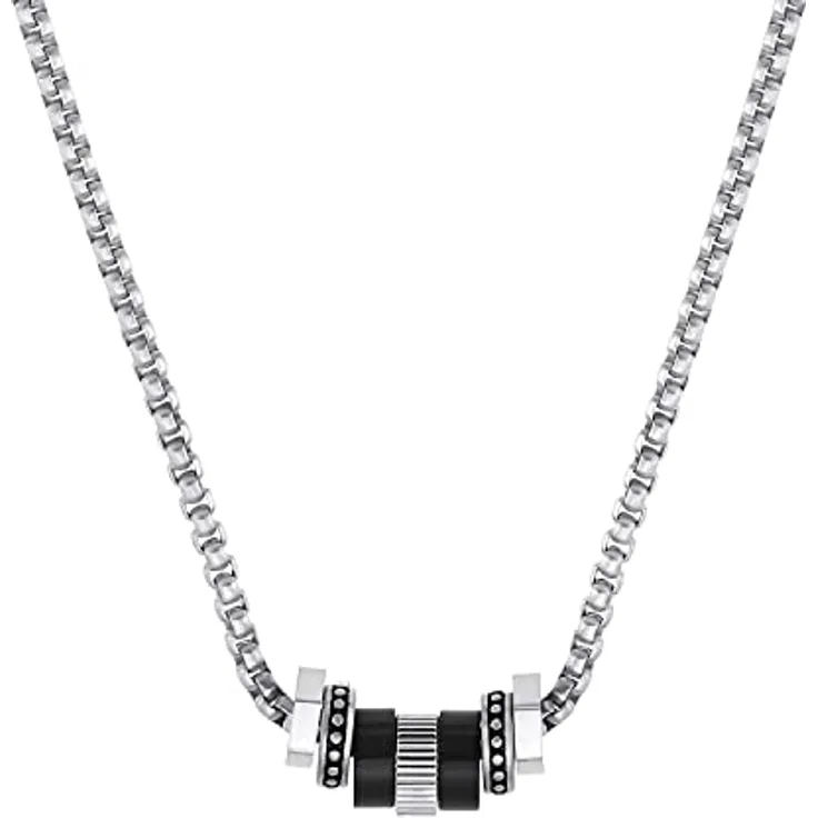 s.Oliver Herren Kette mit Anhänger, Edelstahl, Bicolor, 50+5 cm, in Geschenk Box, 2034944