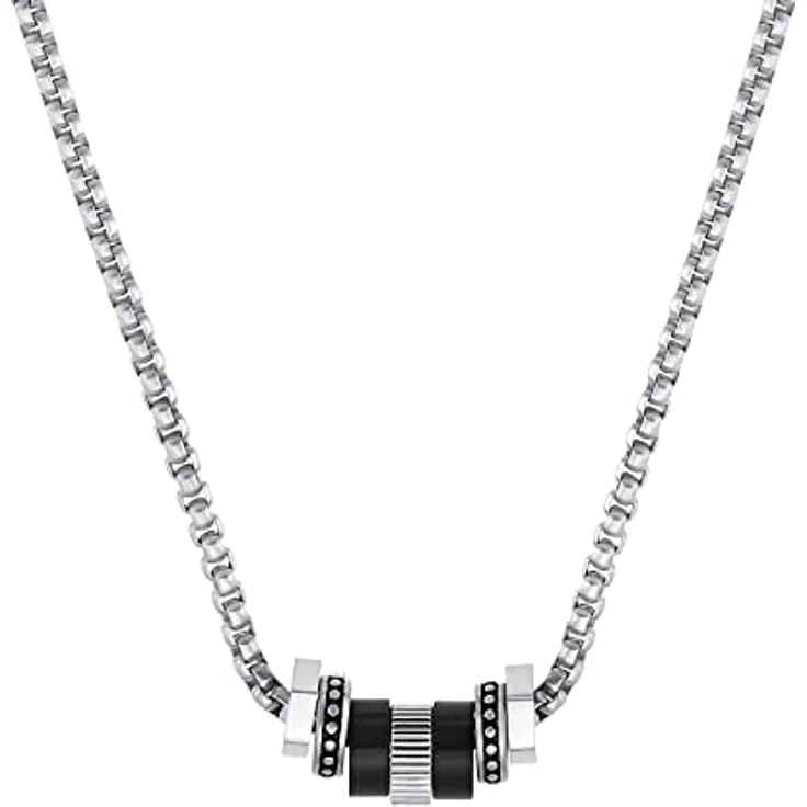 s.Oliver Herren Kette mit Anhänger, Edelstahl, Bicolor, 50+5 cm, in Geschenk Box, 2034944 – Bild 1