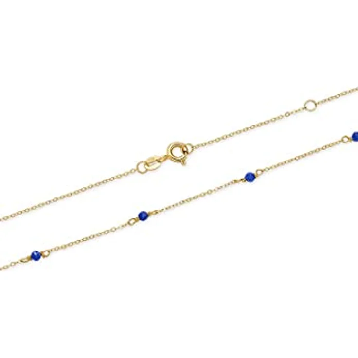 CHRIST Damen-Halskette 375er Gelbgold mit 6 Lapislazuli, 45 cm, Blau – Bild 2