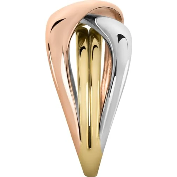 CHRIST Goldring, 585er Gelbgold, Weißgold und Roségold, modern poliert – Bild 4