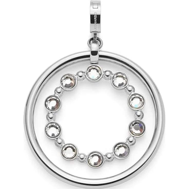 JEWELS BY LEONARDO Anhänger Clip & Mix Bobby, Ketten-Anhänger aus silberfarbenem Edelstahl mit beweglichem Innenring und Glassteinen, Schmuck Geschenk für Frauen, 024945 – Bild 1