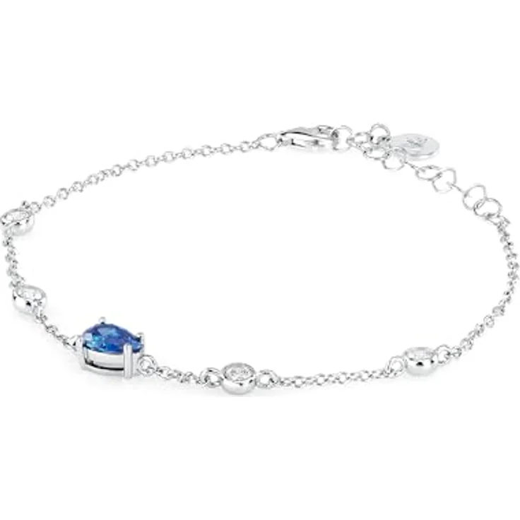 Morellato Armband Tesori SAIW201, verstellbar aus 925er Silber mit 4 weißen und 1 meeresblauem Farbstein, Zirkonia-Dekor – Bild 7