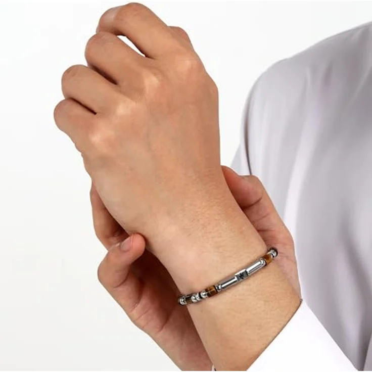 Maserati Herrenarmband ICONIC-Kollektion, Stahl mit Steinen, 22 cm, praktischer Schmuckverschluss – Bild 5