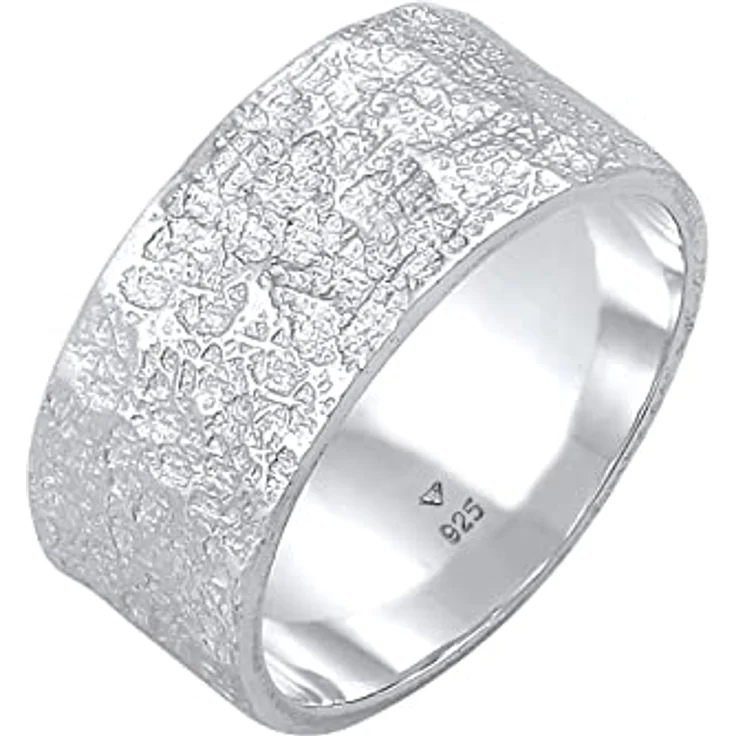 Kuzzoi Herrenring (9 mm), Handgeschmiedeter Bandring aus 925 Sterling Silber, Cooler Silberring im Used Look, Ringgröße 66, rustikale Struktur poliert – Bild 1