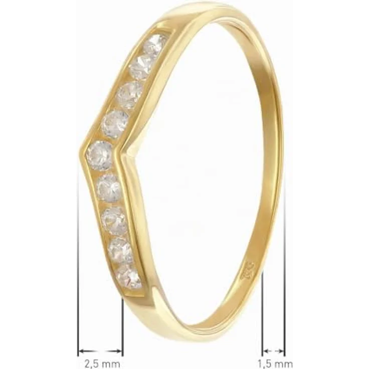 Glizz Goldring GL8320, Damenring Gold 333/8K mit 9 Zirkonia, poliert und rhodiniert – Bild 4
