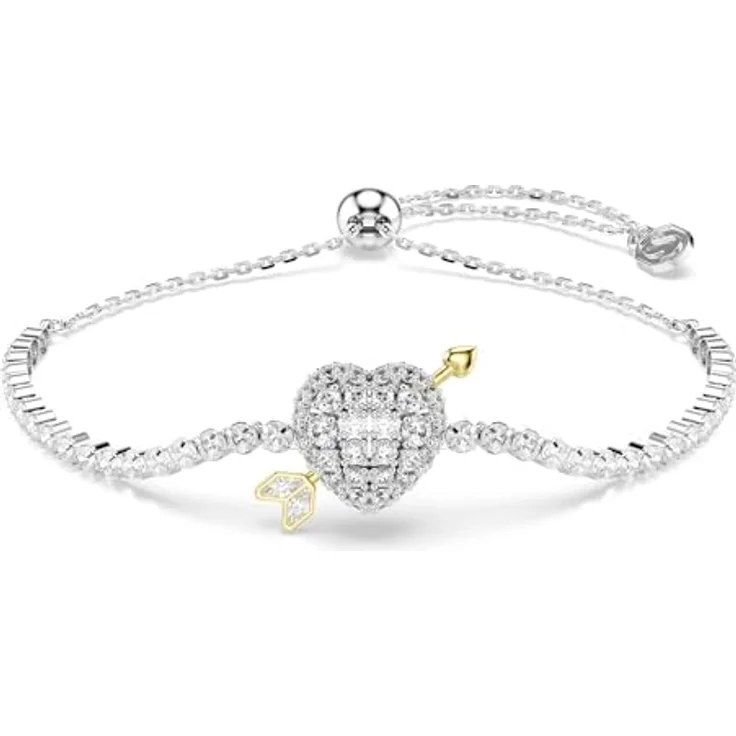 Swarovski Idyllia Armband, Herz mit Pfeil, Weiß, Rhodiniert, Anpassbare Größe, Verschiedene Schliffe – Bild 1