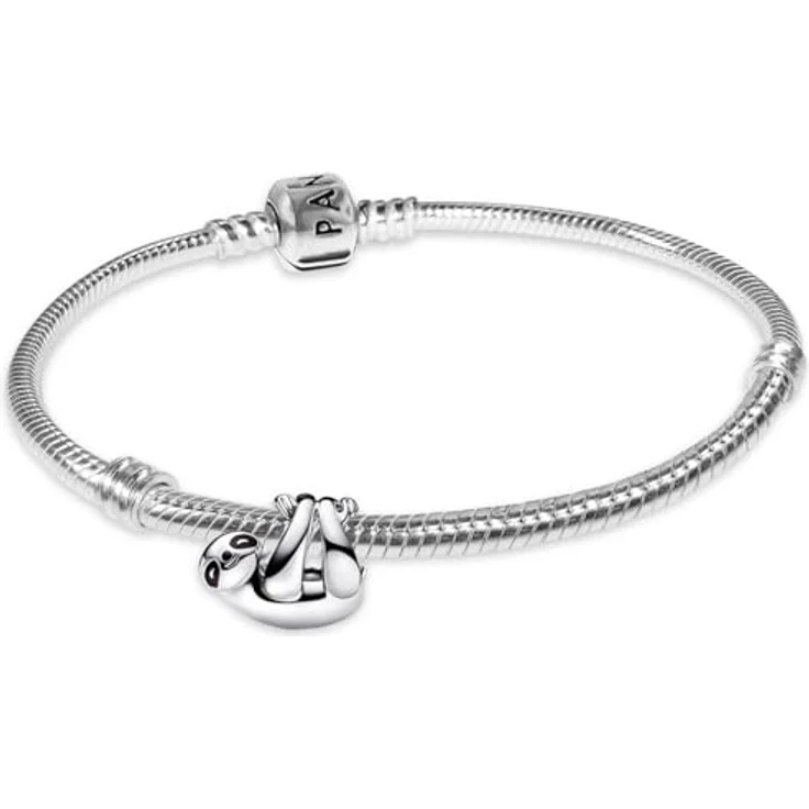 PANDORA Damen-Silberarmband Geschenkset mit hängendem Faultier-Charm, 925 Silber, 18 cm, inklusive hochwertiger Verpackung – Bild 1