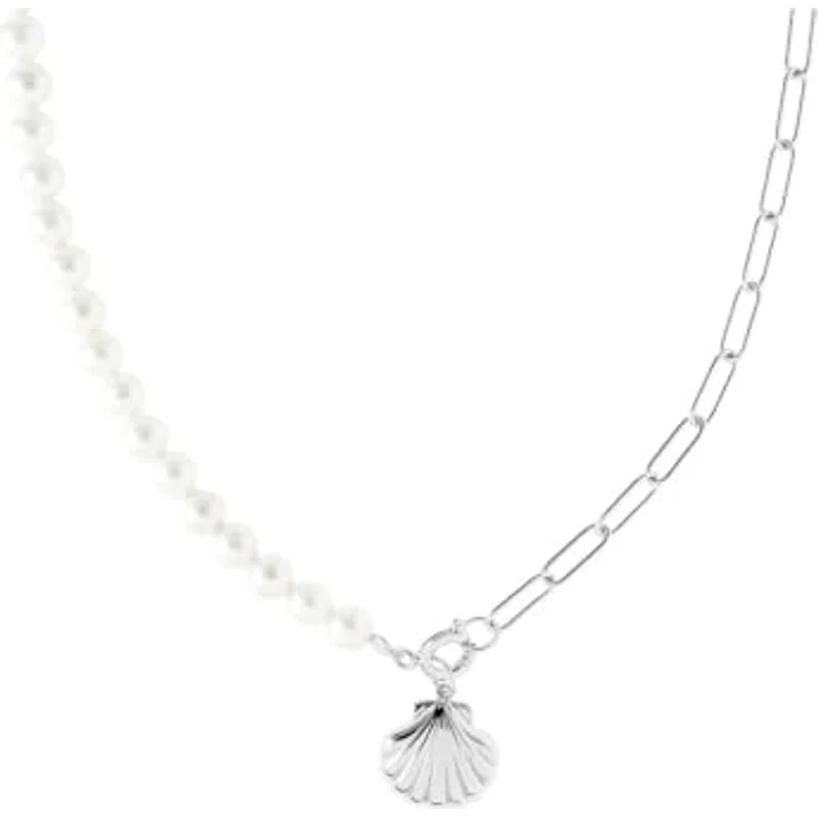 CHRIST Damen-Kette 925er Silber, recycled Muschelkern, One Size, Silber – Bild 1