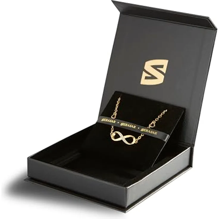 SERASAR Unendlichkeitszeichen Armband Damen Gold, 316L Chirurgenstahl mit Zirkonia Steinen, verstellbar, wasserfest, elegantes Geschenk für Freundin – Bild 2