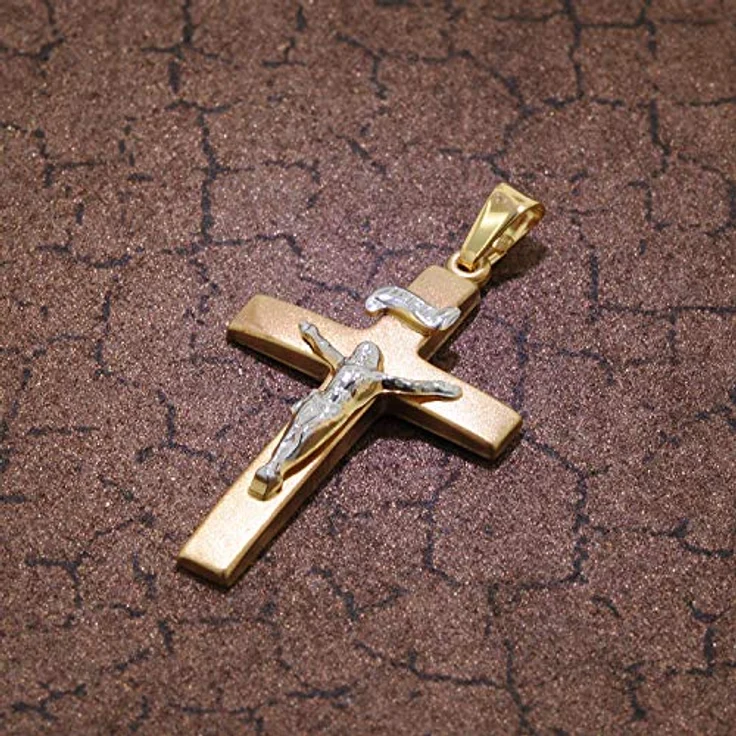 trendor Kruzifix-Anhänger Gold 750 (18 Karat) 35 x 19 mm, eleganter Kreuzanhänger für Damen und Herren aus Echtgold, ideal als Geschenkidee – Bild 3