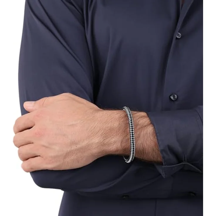 JOOP! Herren Armband Edelstahl, 21 cm lang mit Gewindeverschluss, in Schmuck Geschenk Box – Bild 4