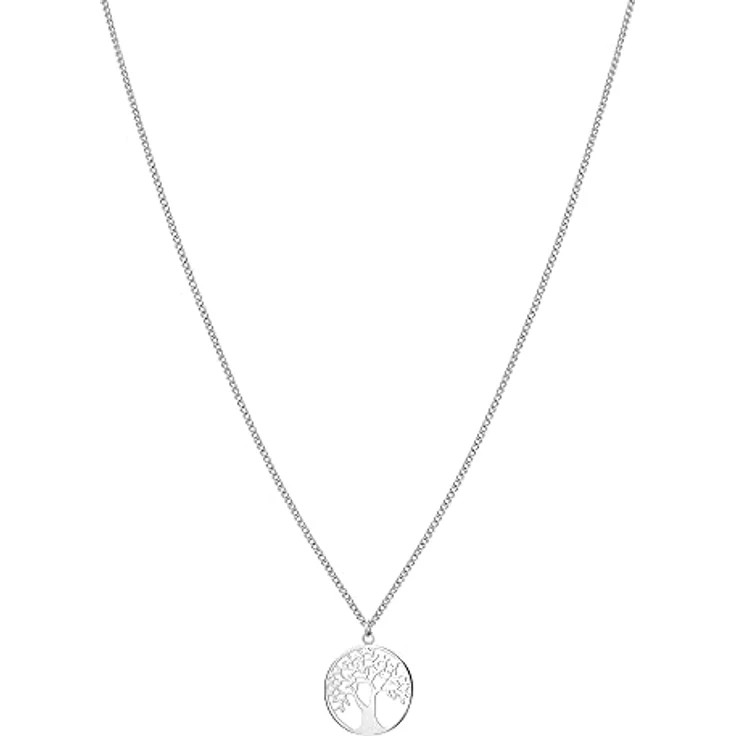Tamaris Halskette TJ-0089-N-45, Edelstahl, Lebensbaum Anhänger, 40 + 5 cm verstellbar, Silber – Bild 1