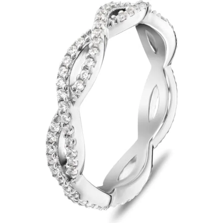 CHRIST Damenring 89208803, eleganter Schmuck für Damen, silberfarben