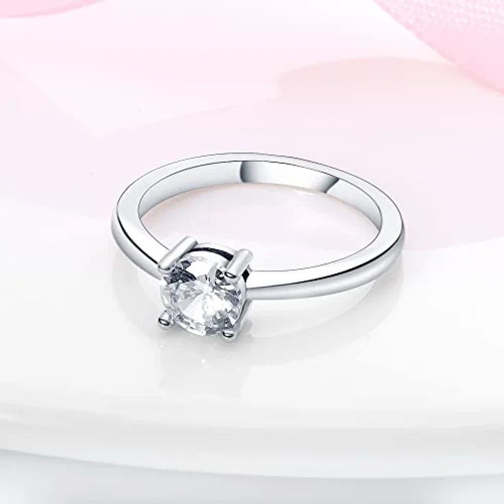 KUNSIR 925 Sterling Silber Damenring Liebesknotenring mit Zirkonia, retro-vintage Design, Größe R1 – Bild 3