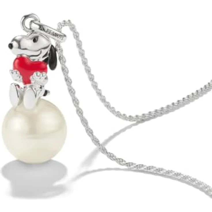 THOMAS SABO Kettenanhänger Snoopy mit Herz auf Schneeball, recyceltes Silber 925, mit imitativer Perle – Bild 2
