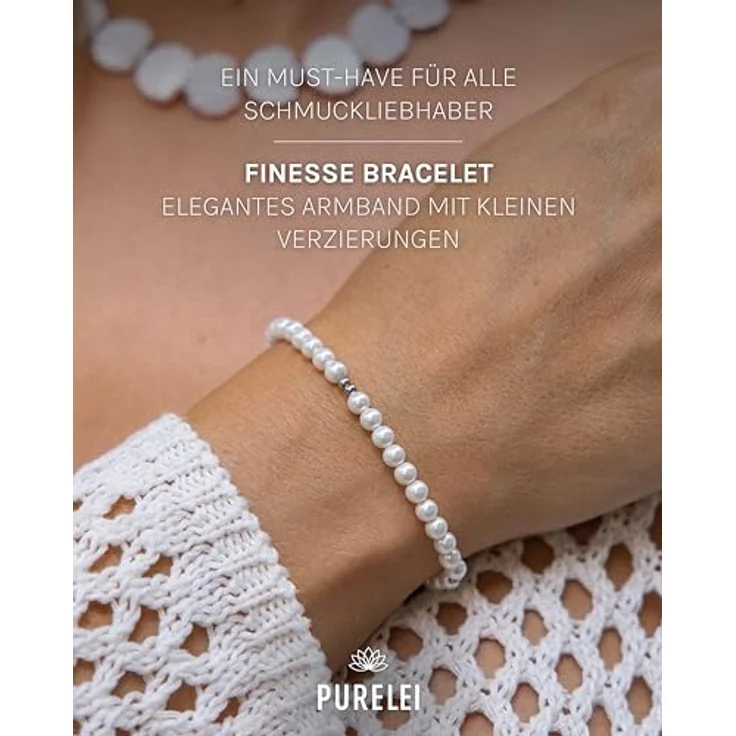 Purelei Finesse Armband (Silber) – Edelstahl-Armband für Damen, wasserfest, verstellbare Länge 16-19 cm, Hawaiianisch inspiriert – Bild 2