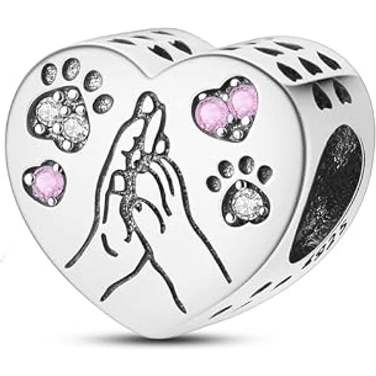 TINSLO Charm Anhänger 925 Sterling Silber mit Zirkonia-Steinen, kompatibel mit Pandora Armbändern und Halsketten für Frauen und Mädchen