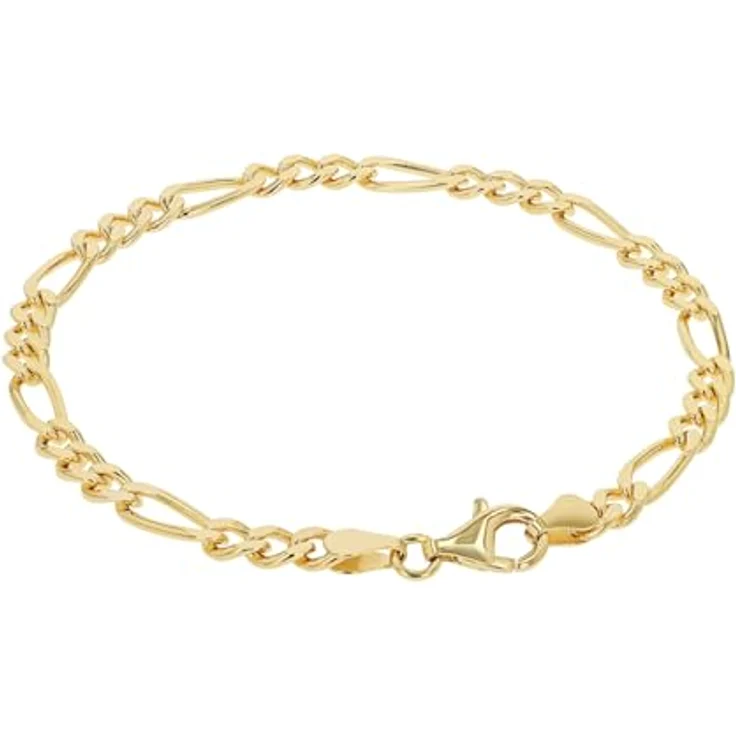 Amor Unisex Armband 925 Sterling Silber Gold, 19 cm, mit Karabinerverschluss in Schmuck Geschenk Box, 2040255 – Bild 4